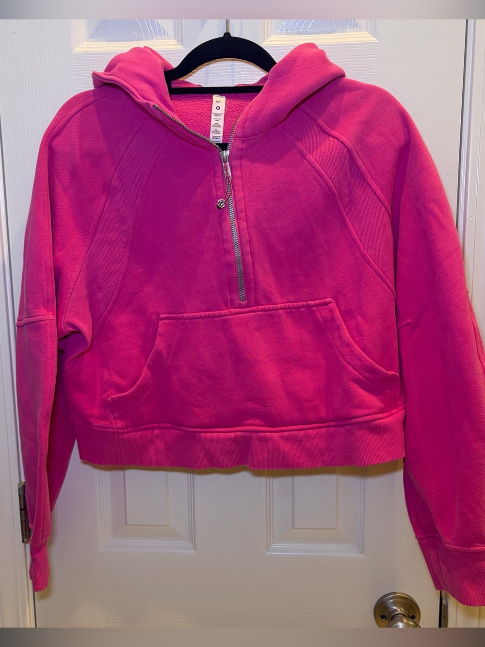 Lululemon Hot Pink Half-Zip Hooded scuba Sweatshirt
